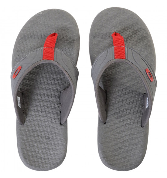 Chinelo Oakley Rope Cinza Com Vermelho