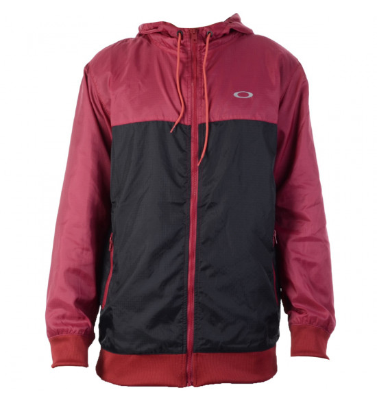 Jaqueta Oakley Windbreaker Blocked One Brand Vinho Com Preto