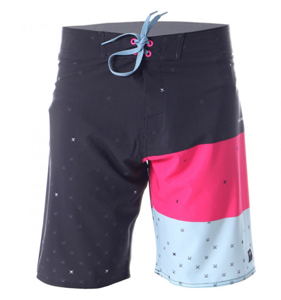 Bermuda Água Oakley Skull Preto com Rosa