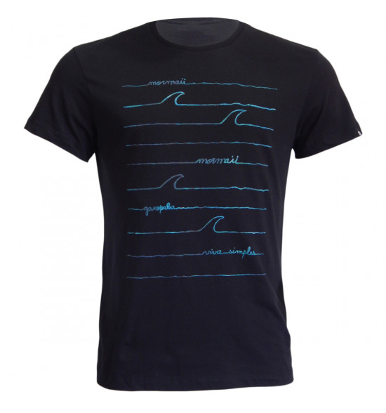 Camiseta Mormaii Wave Lines Preto LANÇAMENTO