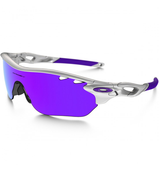 Óculos Oakley Radarlock Edge Vented Polished White/Lentes Violet Iridium e Clear VR28