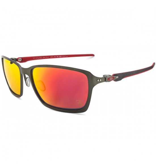 Óculos Oakley Tincan Carbon Linha Ferrari/ Ruby Iridium Polarizado  LANÇAMENTO ref OO6017-07
