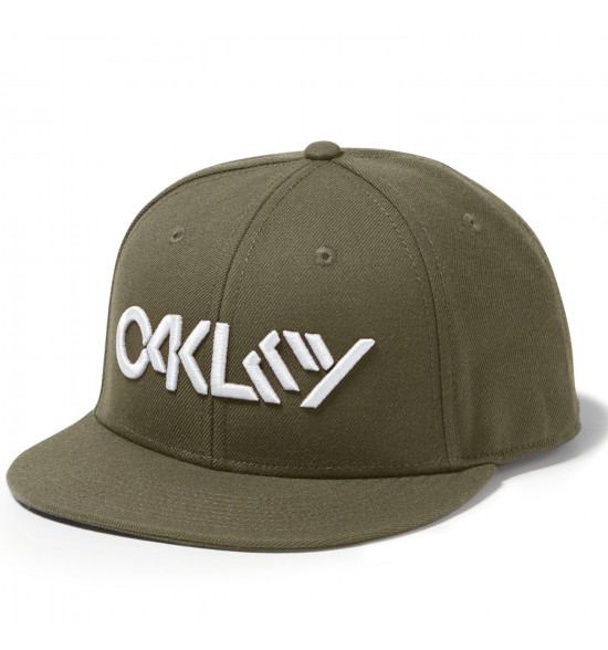 Boné Oakley Octane Snapback Olive Green com Logo Branco PROMOÇAO