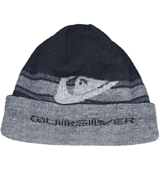 Gorro Quiksilver Dupla Face Double Gem Nation Preto e Cinza Mescla