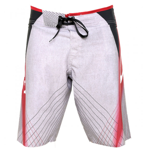 Bermuda Água Oakley Gnarly Fusion Cinza com Vermelho