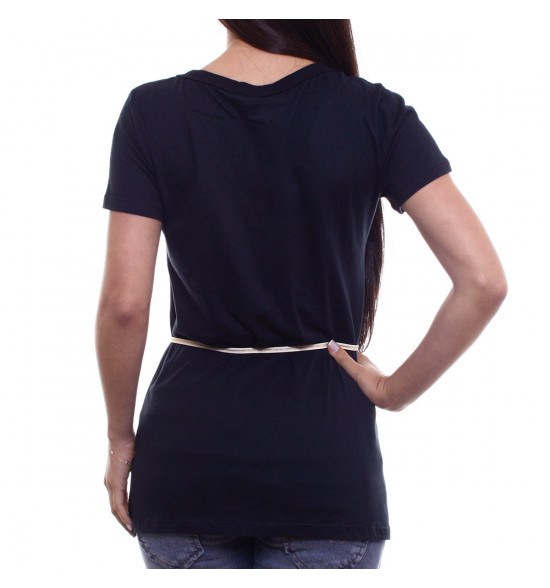 Sx Camiseta Alma De Praia Maxi V Preta C/ Cinto - 3