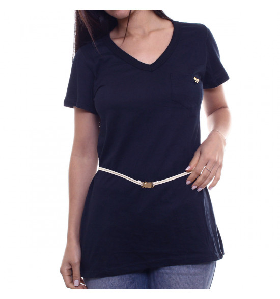 Sx Camiseta Alma De Praia Maxi V Preta C/ Cinto - 2