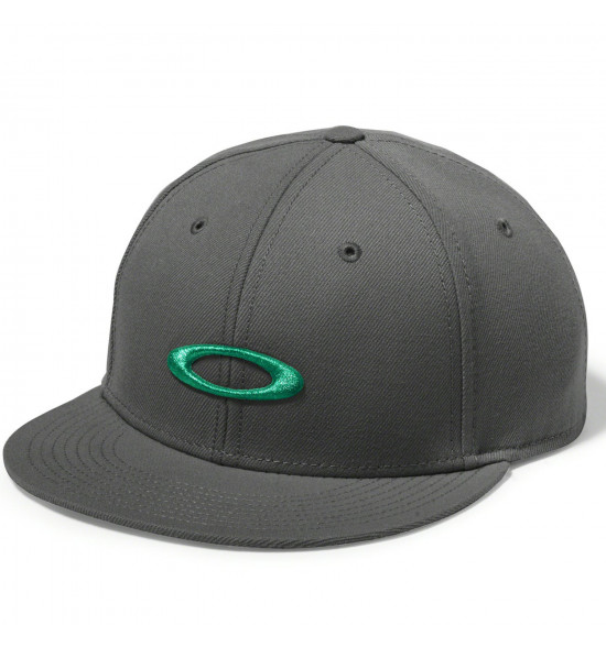 Boné Oakley Ellipse Print Snap-back Grafite com Logo Verde