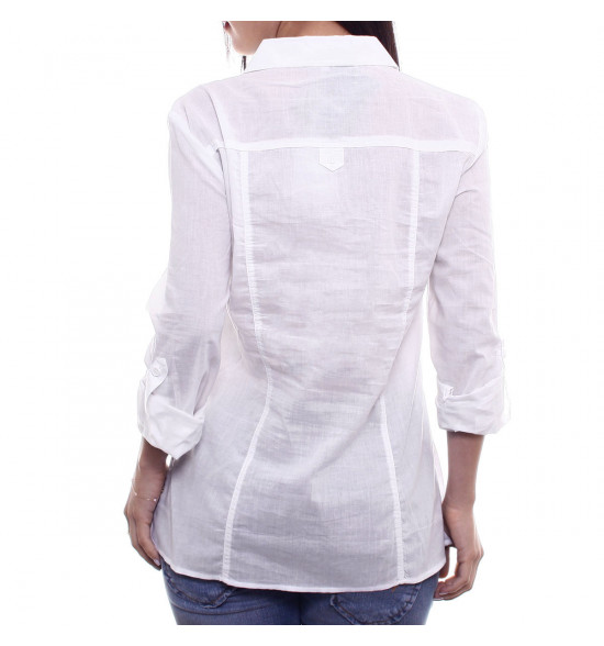 Sx Camisa Alma De Praia Acinturada M/L Branca PROMOÇAO - 2