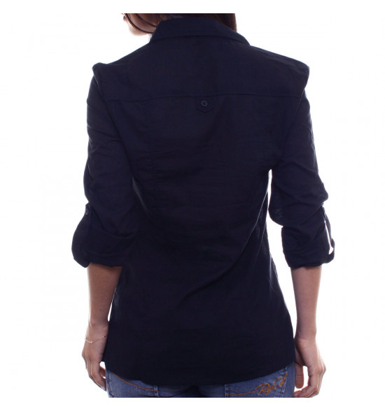 Sx Camisa Alma De Praia Acinturada M/L Preta PROMOÇAO - 2