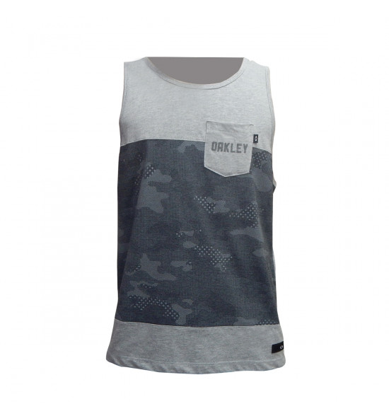 Regata Oakley Highest Camo Block Tank Cinza Claro