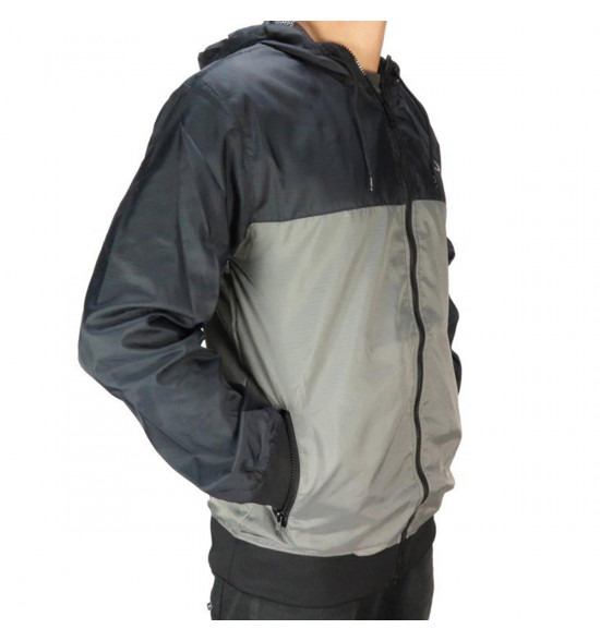 Jaqueta Oakley Windbreaker Blocked One Brand Cinza Com Preto - 3