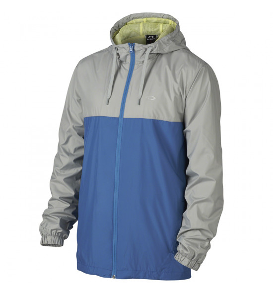 Jaqueta Oakley Foundation Windbreaker Azul Com Cinza