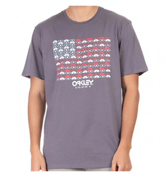 Camiseta Oakley Eyewear Flag Tee Cinza - 3