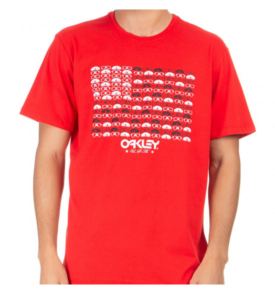Camiseta Oakley Eyewear Flag Tee Vermelho - 3