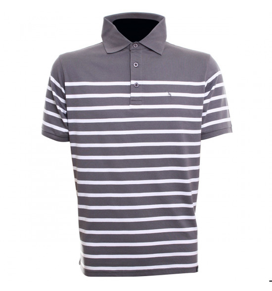 Rx Camisa Polo Alma de Praia Classic Stripes Cinza