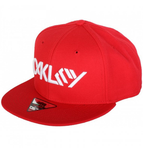 Boné Oakley Octane Snapback Vermelho com Logo Branco