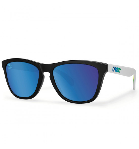 Óculos Oakley Frogskins Matte Black and White/Lente Saphire Iridium