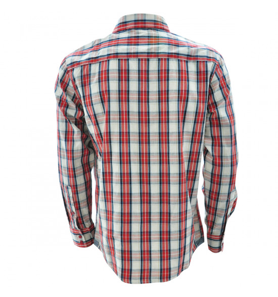 Rx Camisa Alma De Praia Xadrez Vermelha Manga Longa - 2