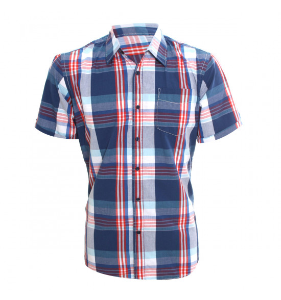 Rx Camisa Alma De Praia Summer Style Azul Com Vermelho LIQUIDAÇÃO VERÃO