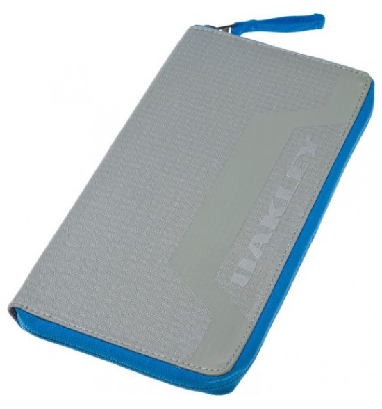 Carteira Oakley Motion Travel Passport Wallet Cinza Com Azul