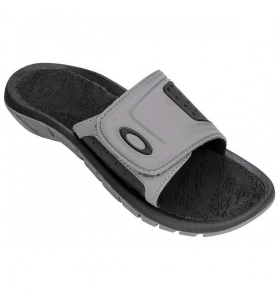 Chinelo Oakley Super Coil Slide Preto com Cinza - 2