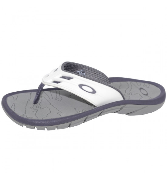 Chinelo Oakley Super Coil 15 Cinza Com Branco - 3