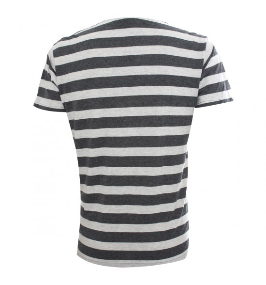 Rx Camiseta Alma De Praia Gola V Listras Branco PROMOÇAO - 2