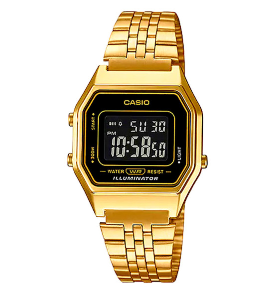 Relógio Casio Vintage LA680WGA-1BDF-SC Dourado e Preto
