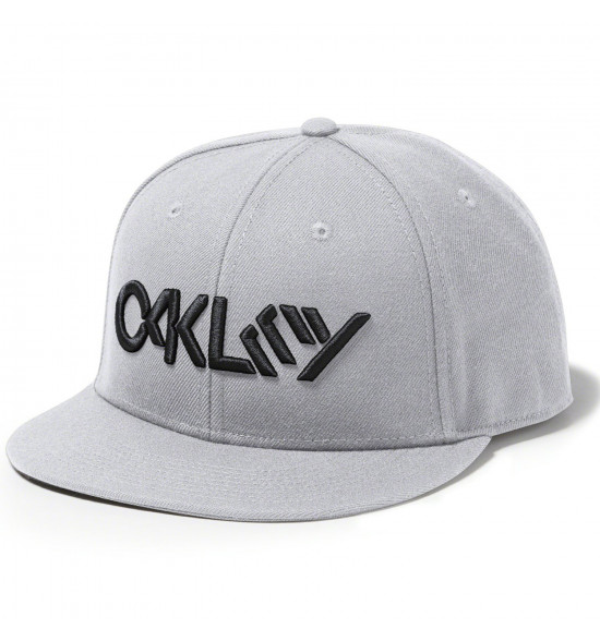 Boné Oakley Octane Snapback Cinza com Logo Preto