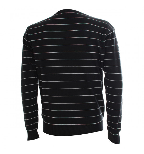 Rx Tricot Alma De Praia Preto Com Listra Fina Branca PROMOÇAO - 2