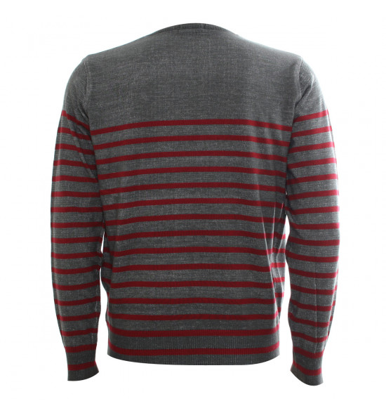 Suéter Alma De Praia Lifestyle Listras Vermelho - 2