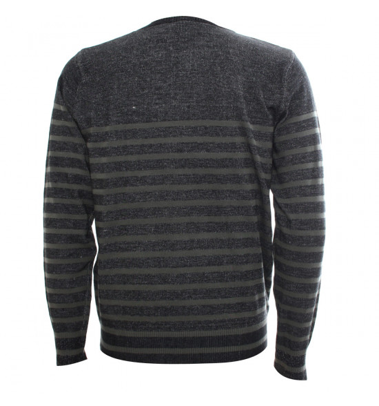 Suéter Alma De Praia Lifestyle Listras Chumbo - 2