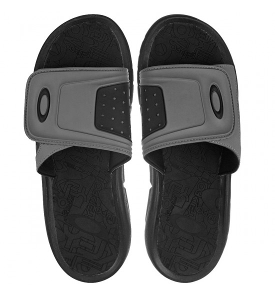 Chinelo Oakley Super Coil Slide Preto com Cinza