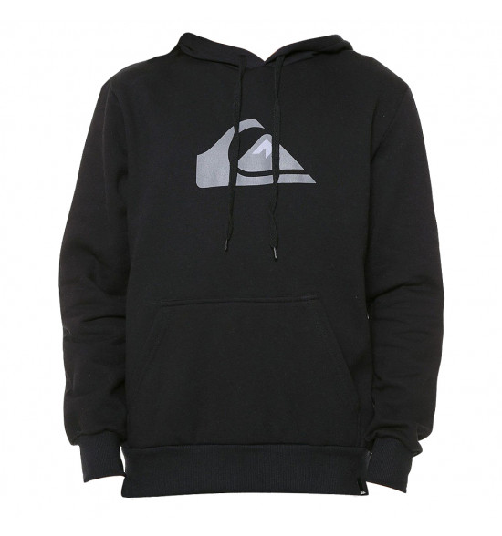 Moletom Quiksilver Canguru Big Logo Hood Preto