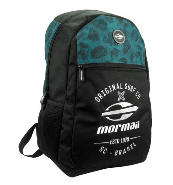 Mochila Mormaii Limited Surf Too Verde Com Preto com Bolso Lateral