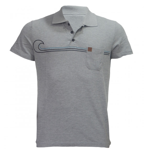 Camisa Polo Mormaii Cinza Listras