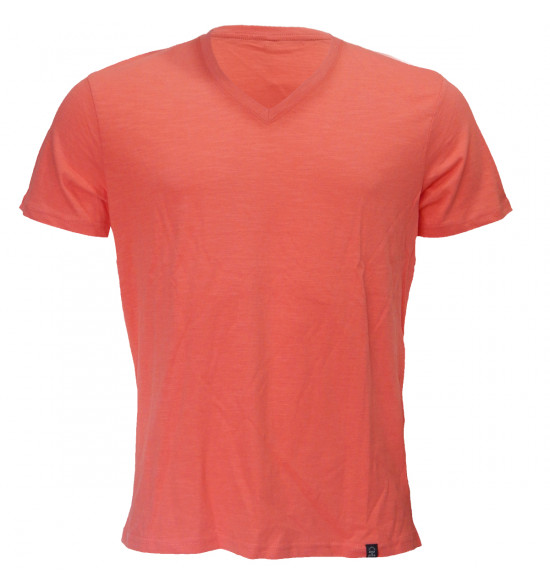 Rx Camiseta Alma de Praia Gola V Flame Rosa