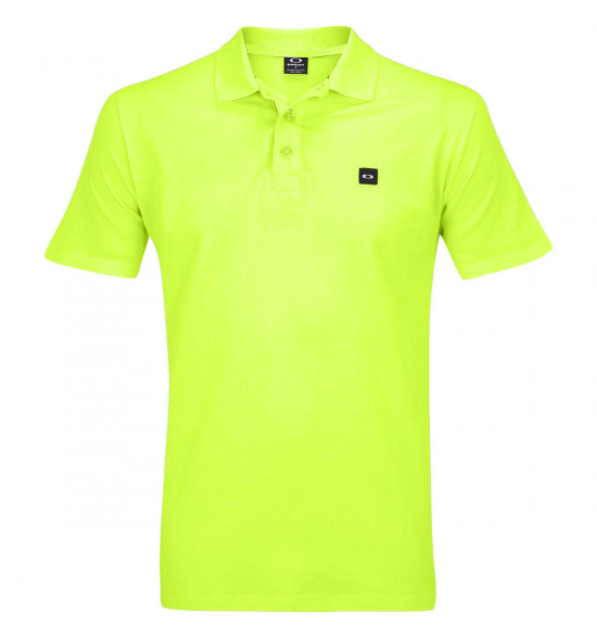 Camisa Polo Oakley Essential Patch Amarelo Neon