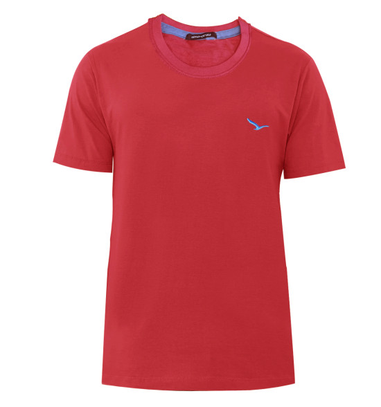 Rx Camiseta Alma De Praia Gola Redonda Lisa Vermelho