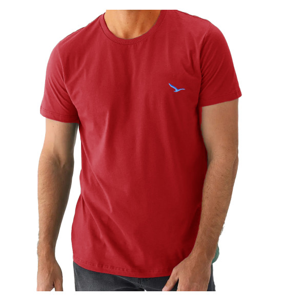Rx Camiseta Alma De Praia Gola Redonda Lisa Vermelho - 3