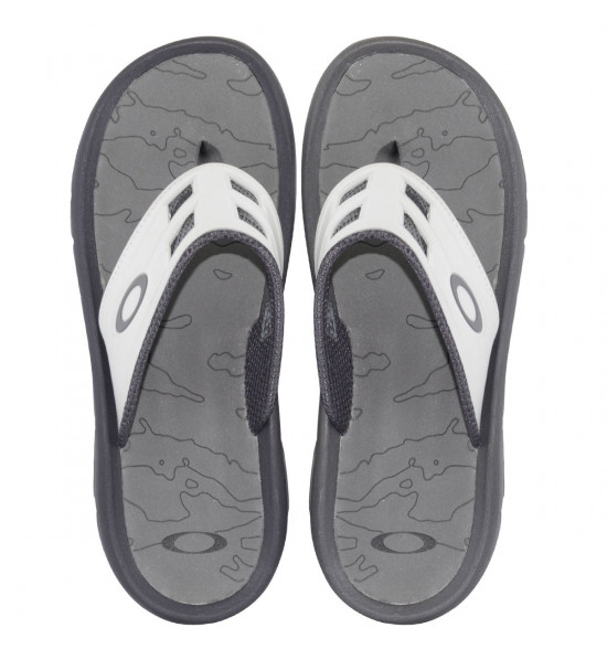 Chinelo Oakley Super Coil 15 Cinza Com Branco