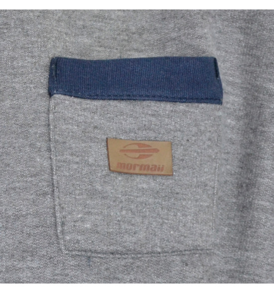 Moletom Mormaii Canguru Cinza e Azul com Bolso PROMOÇAO - 3