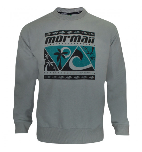 Moletom Mormaii Careca Fechado Surf Culture Cinza LIQUIDAÇÃO