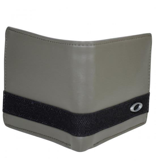 Carteira Oakley Dry Goods Cinza Leather Wallet - 5