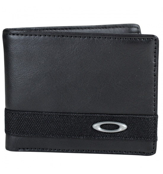 Carteira Oakley Dry Goods Preta Leather Wallet