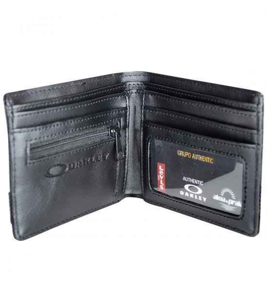 Carteira Oakley Dry Goods Preta Leather Wallet - 4