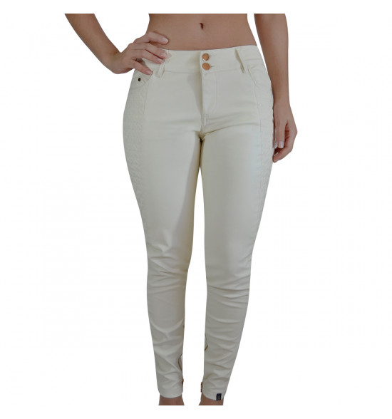 Sx Calça Alma de Praia Couro Bege Claro