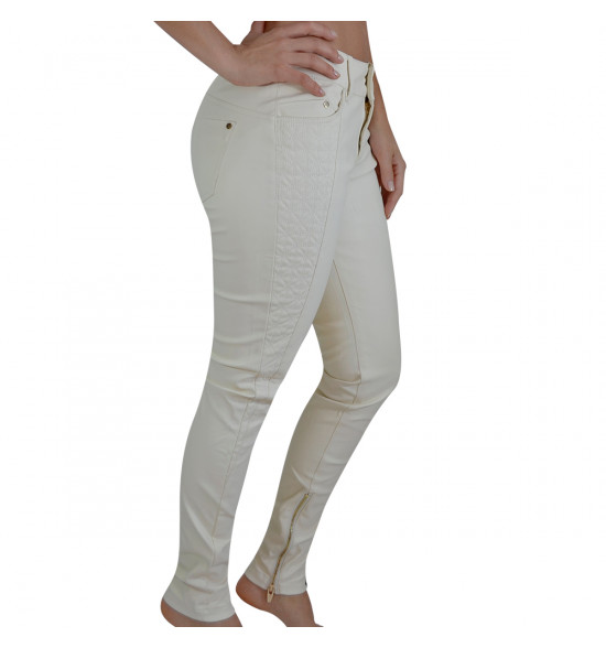 Sx Calça Alma de Praia Couro Bege Claro - 2