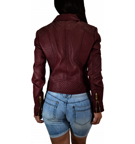 Jaqueta Alma de Praia Couro Bordô PROMOÇAO - 3